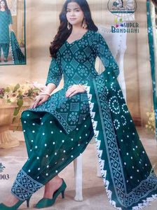 Bandhani Print dress material with Dupatta