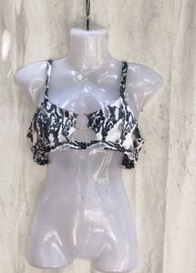 I. Chic Snake Print Bikini Top