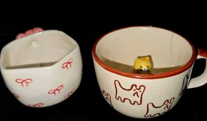 kitty & bow  Ceramic Mug set
