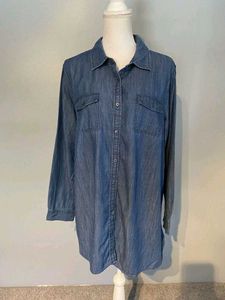 Blue Denim Shirt Tunic Dress