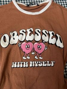 Cute Brown "Obsessed With Myself" T-Shirt
