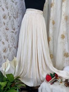 Elegant Cream Silk Skirt