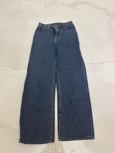 Blue Wide Leg Denim Jeans