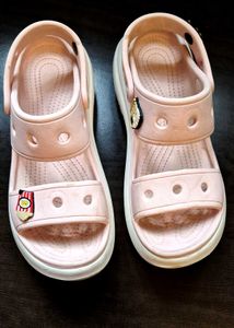 Pink Platform Sandals crocs with Charms