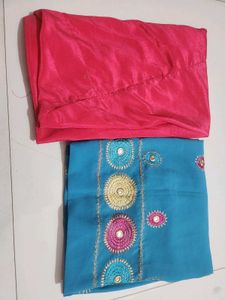 Teal Kurta with Pink Salwar