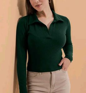 💗🌸Ribbed Collared Long Sleeve Top💗🌸