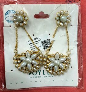 Voylla Pearl Flower Earrings