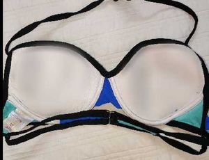 Colorblock Halter Bikini Top