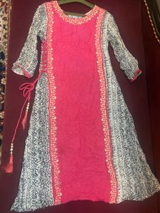 Elegant Pink & White Kurta