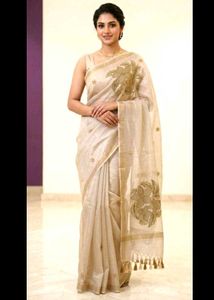 kota silk half white saree