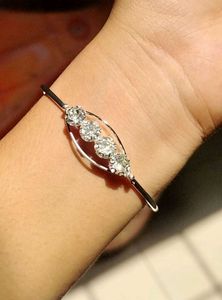 Exquisite Silver &amp; Diamond Adjustable Bracelet