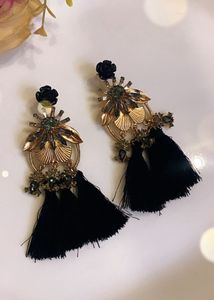New Statement Black Tassel Earrings