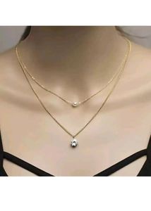 Layered Pearl &amp; Charm Necklace