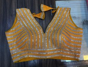 Stunning Yellow Sequined Blouse