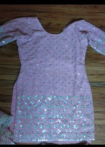 Elegant pink Shrara Suit Set with dupatta