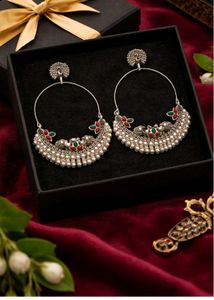 Ethnic Peacock Hoop Earrings