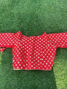 Red Mirror Work Blouse