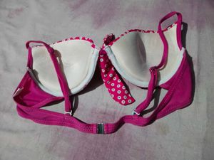 Pink Polka Dot Bikini Top bra