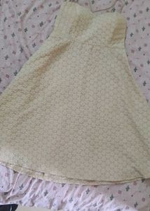 Chic Cream Textured Strappy Dress