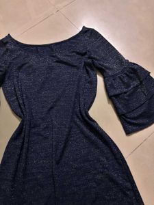 Sparkly  Blue Bell Sleeve Dress👗✨