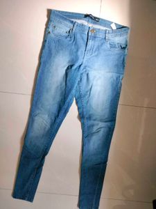 Splash Mid Rise Blue Skinny Jeans For Women