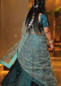 Stunning Teal Lehenga Choli with Dupatta