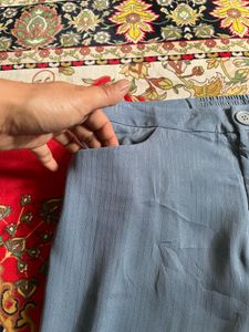 Length -35,,Blue Striped Pants