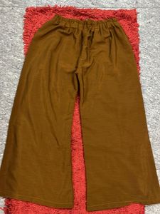 Brown Satin Harem Pants