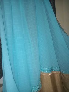 Beautiful saree embroidery with Embellishments