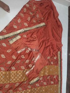Brown,Gold Saree With Designer Blouse