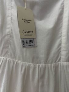 MANGO Brand New Luxury White M Embroidered Dress