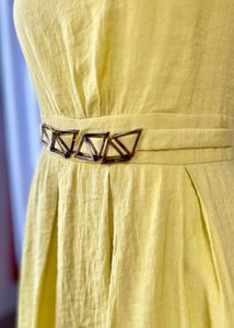 Chic Lime Dress with Belt Detail