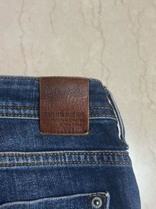 ZARA Zipper Detail Blue Denim Jeans