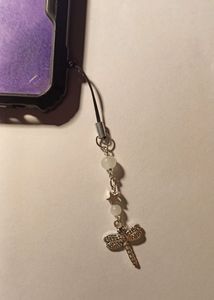 Dragonfly Phone Charm (White)