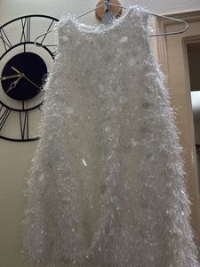 Sparkly White Sleeveless Dress