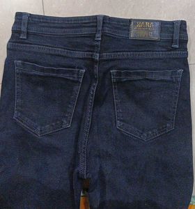 Dark Wash Split Hem Wide Leg Jeans