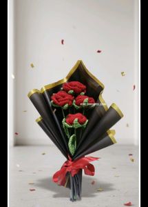 Crochet Red Rose Bouquet