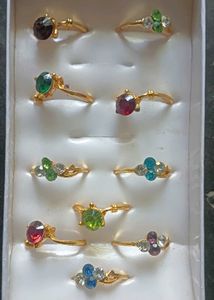 Assorted Gemstone Rings Set