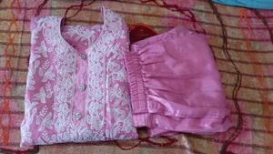Pink Chikankari Kurta Set