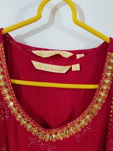 2 pieces Pink Kurta Set with Gold Print