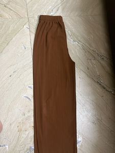 Brown Textured Palazzos