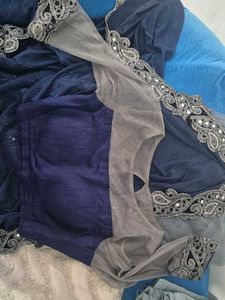 Cut work Elegant Grey Embroidered Saree