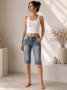 MANGO Rare-to-Find Vintage Y2K Denim Capri