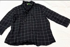 Checkered Tie Neck Shirt/Top