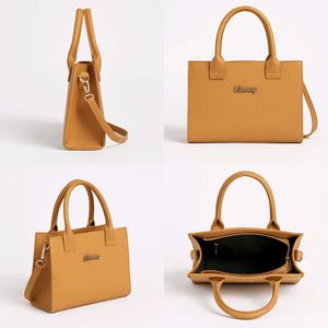 Tan Leather Top Handle Bag