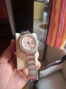 Fossil Women's Pink Dial Watch