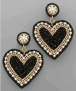 Heart Beaded Earrings🖤✨