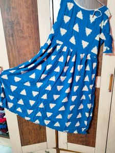 Blue Triangle Printed Maxi Dress