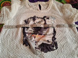 White Lace T-Shirt with Graphic