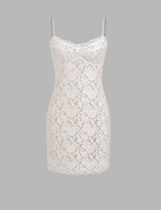 Elegant white floral lace mini dress💕